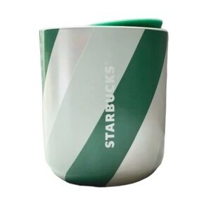 STARBUCKS HOLIDAY 2022  HREEN STRIPED 8OZ. CERAMIC TUMBLER